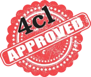 runde rote Grafik auf der 4cl approved steht, als Hinweis, dass korrekte Mengen in den Drinks